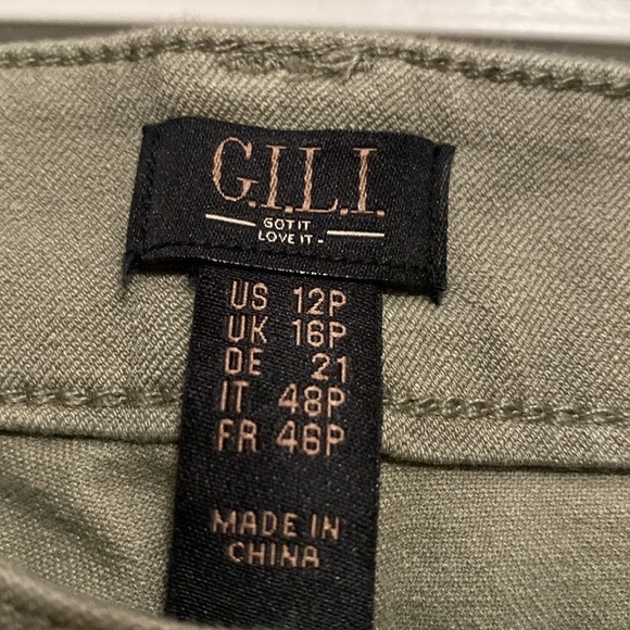 G.I.L.I Wide Leg Pant Womens 12P Split Front Hem Stretch Western coastal cowgirl - Picture 8 of 12